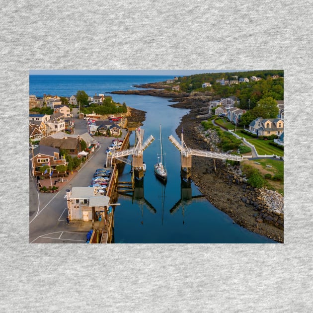 Sailboat Passing Perkins Cove Drawbridge by jforno